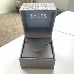 Never worn before pink diamond necklace